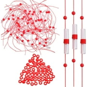 Bobber Stops for Fishing Floats,100Pack Slip Bobber Stops String Knots with Plastic Beads