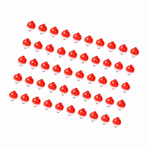 Bobbers 50pcs Fishing Bobbers 1 Inch Snap On Float Red And White Bobbers Push Button Round Buoy Floats Fishing Tackle