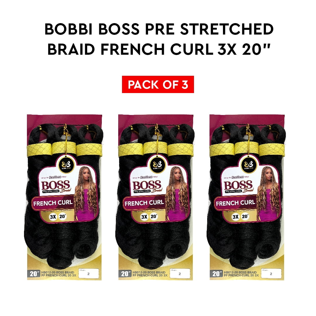 Boss Bundle Riley Bobbi Boss Synthetic Hair Extensions, Jumbo Braid Pre-Stretched French ...