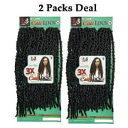 Bobbi Boss Nu Locs Synthetic Hair Crochet Braid Loop 3x Butterfly Locs Cali Locs 18   #T1B/30 Off Black Auburn 2 Packs