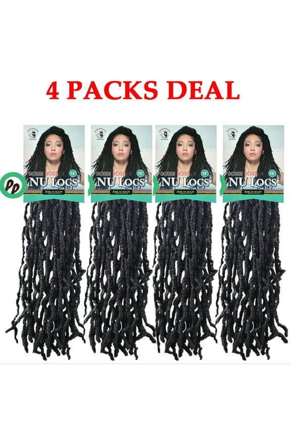 Synthetic Hair Crochet Braids Loop Nu Locs 14" ( 4 Packs 4 Medium Brown )