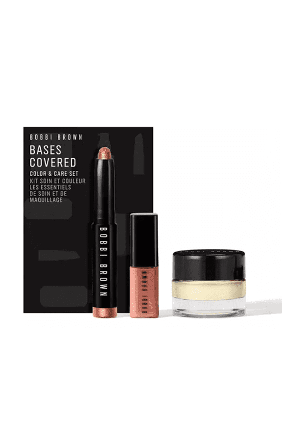 Bases Covered Color & Care Set - Longwear Cream Shadow Stick, Crushed Oil Infused Gloss, & Vitamin Enriched Face Base