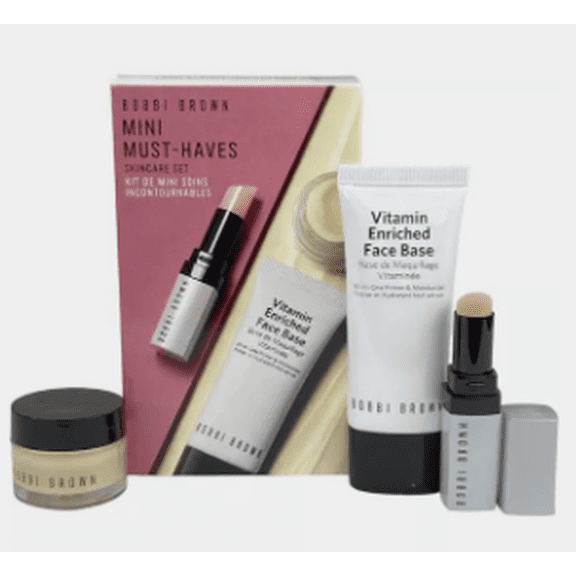 Bobbi Brown Mini Must-Haves Skincare Set - Travel Vitamin Enriched Face Base, Vitamin Enriched Eye Base, & Extra Lip Tint