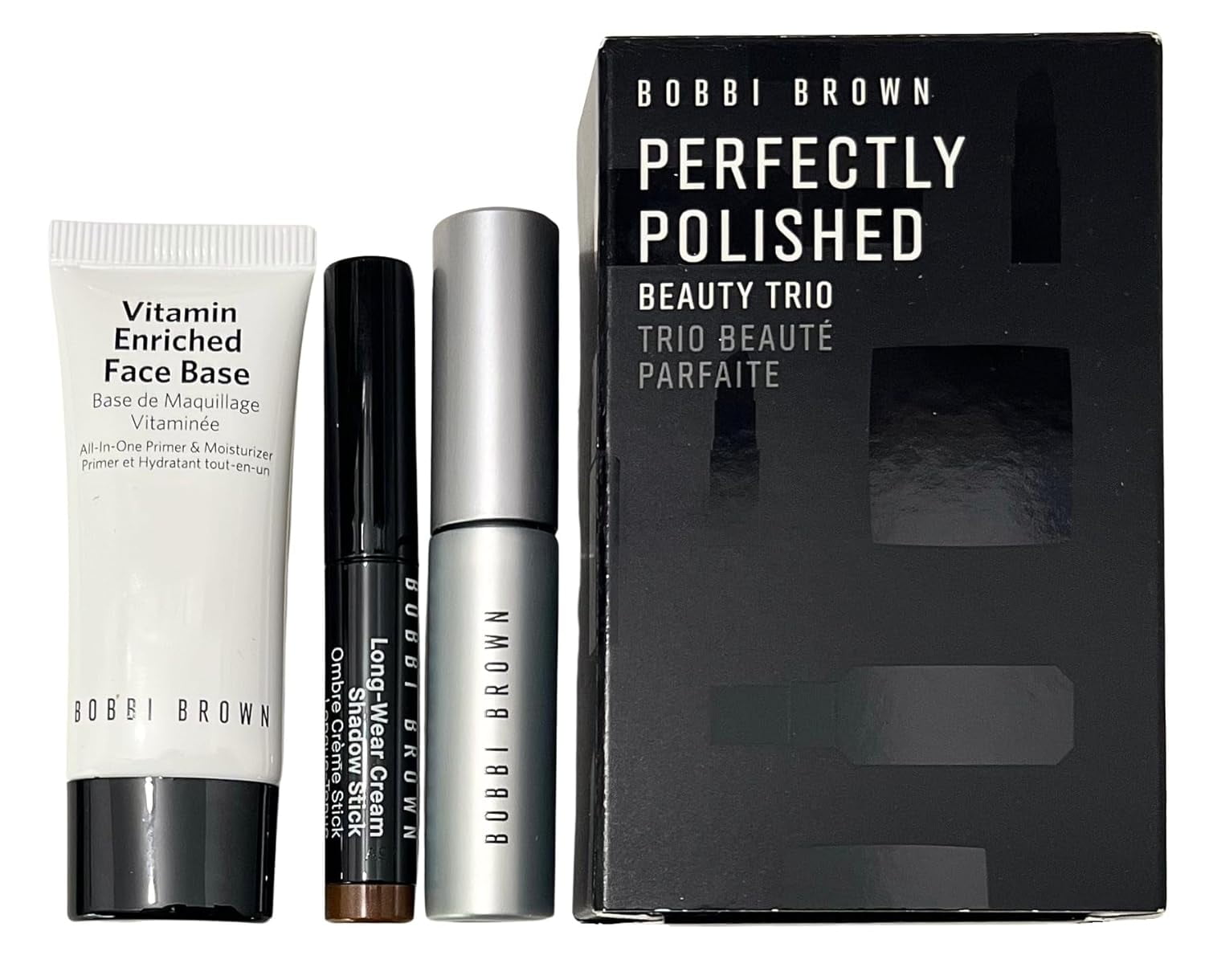 Bobbi Brown Perfectly Polished Travel-Sized Beauty Trio - Face Base, Mascara, and Shadow Stick