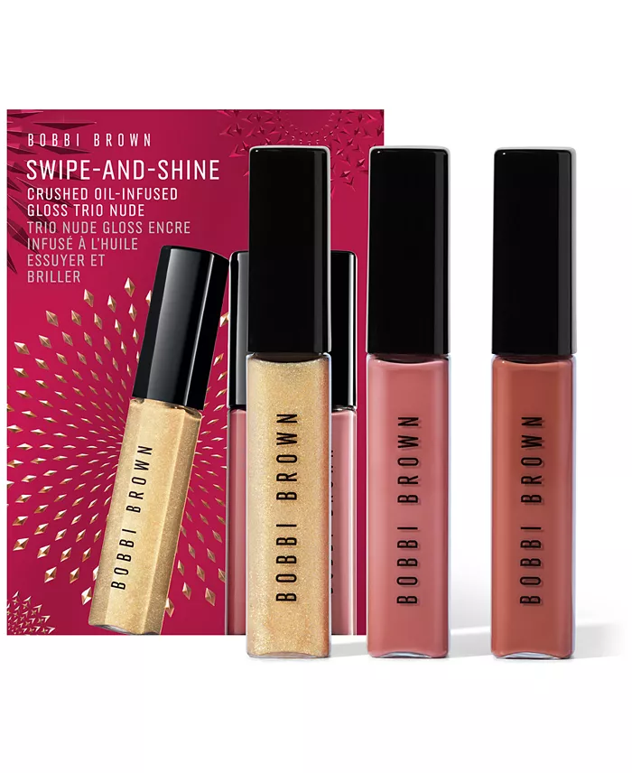 Bobbi Brown, Set, H24 Swipe And Shine Crushed Oil Infused Gloss Trio, Nude, 3pc