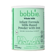 Bobbie Whole Milk Formula Paraben-Free Gluten-Free, Organic, No Artificial Flavors, No Artificial Colors Shelf-Stable Powders Baby Formula with Lactose, 14.1 oz Can 1 Pack