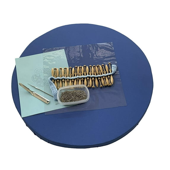 Bobbin Lace Kit For Beginners By Bobbin Lace Online 23" Flat Round Board 2" Thick Lacemaking Kit Everything You Need To Get Started