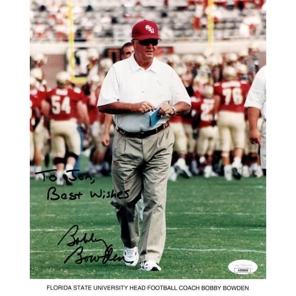 Bobby Bowden Signed Autographed 8X10 Photo Florida State Coach NCAA JSA AD30690