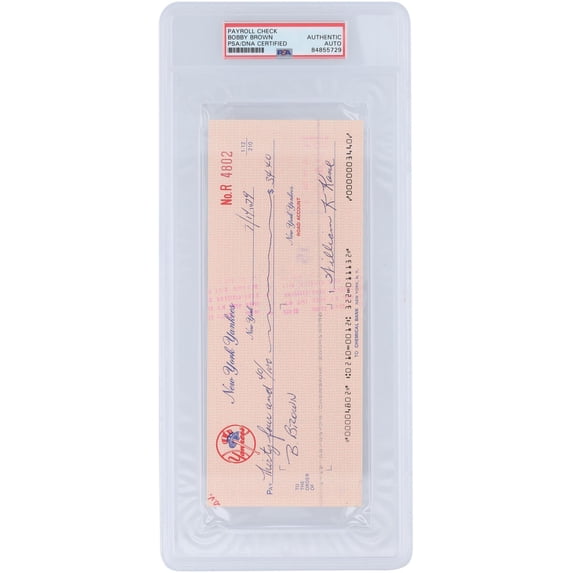 Bobby Brown New York Yankees Autographed Check from April 14, 1979 - PSA 84855729 - Fanatics Authentic Certified