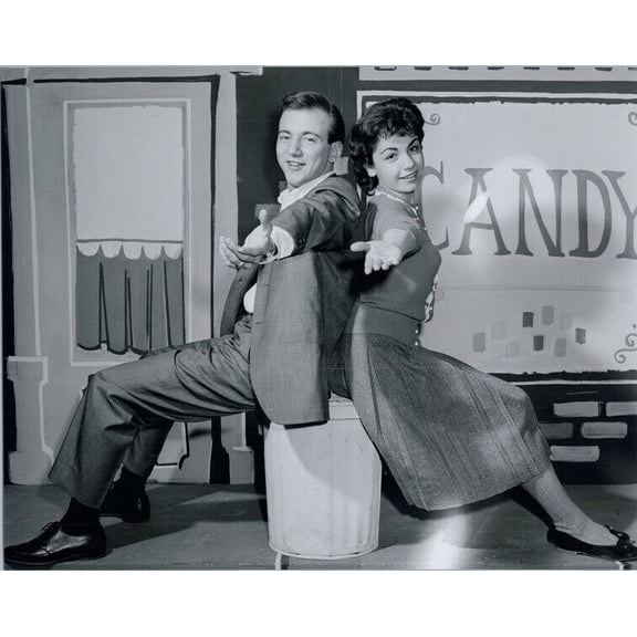 Bobby Darin & Annette Funicello relax in between takes on TV show 8x10 photo