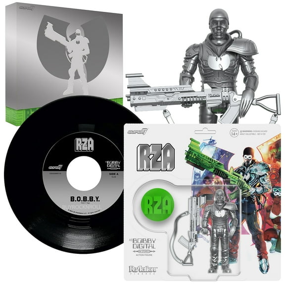 Bobby Digital Super 7 Box Set Metallic Figure RZA's B.O.B.B.Y. 45 Vinyl Record