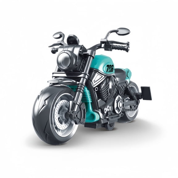 Bobby.Duck Motorcycle Toy for Kids, Large Friction Powered Push and Go Toy Bike, Realistic Racing Toy Vehicle Model, Kids Toy Vehicles for Boys, Display Model Birthday Gift(Blue)