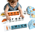 thumbnail image 1 of Bobby.Duck Spelling Battle Blocks Game, 20PCS Wooden Letter Blocks with 54 Sight Word Cards, Educational Toy for Kids 3-8, Preschool Reading & Interactive Parent-Child Game, 1 of 9