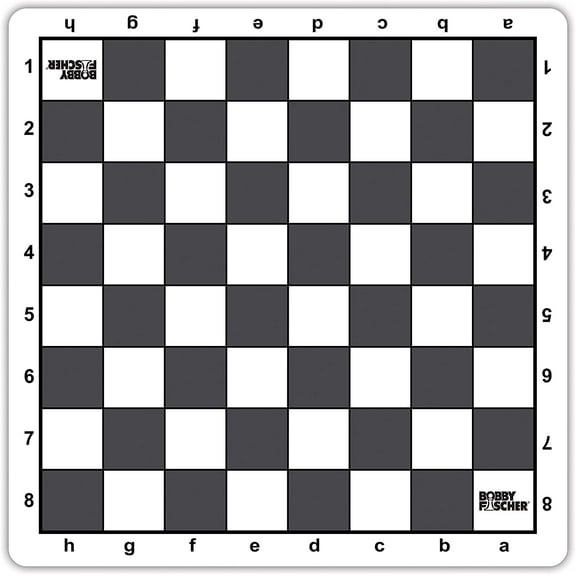 Bobby Fischer Tournament Roll up Chess Board 20 in. - Gray Mousepad Style- Wood Expressions, Inc.
