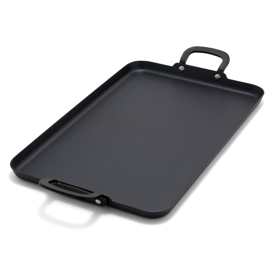 GreenPan Carbon Steel Double Burner Griddle Pan, 18" x 11", Pre-Seasoned, Black