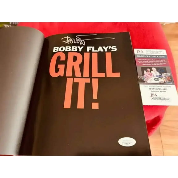 Bobby Flay autographed Grill It hardcover Cookbook JSA