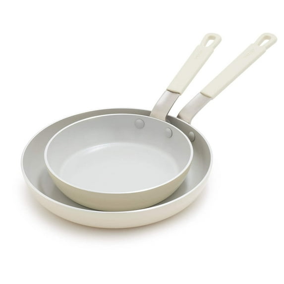 Bobby Flay by GreenPan Professional Ceramic Nonstick 8" and 10" Frypan Set in Cream