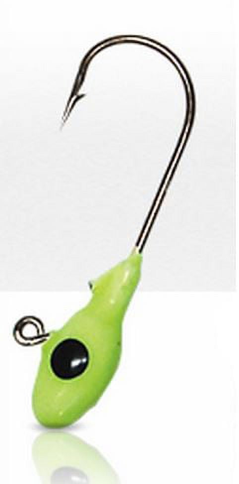 Bobby Garland Mo'Glo Jig Head Lure, Chartreuse Glow, Size 2, 1/16 Oz., 10  Count, 116MGH63