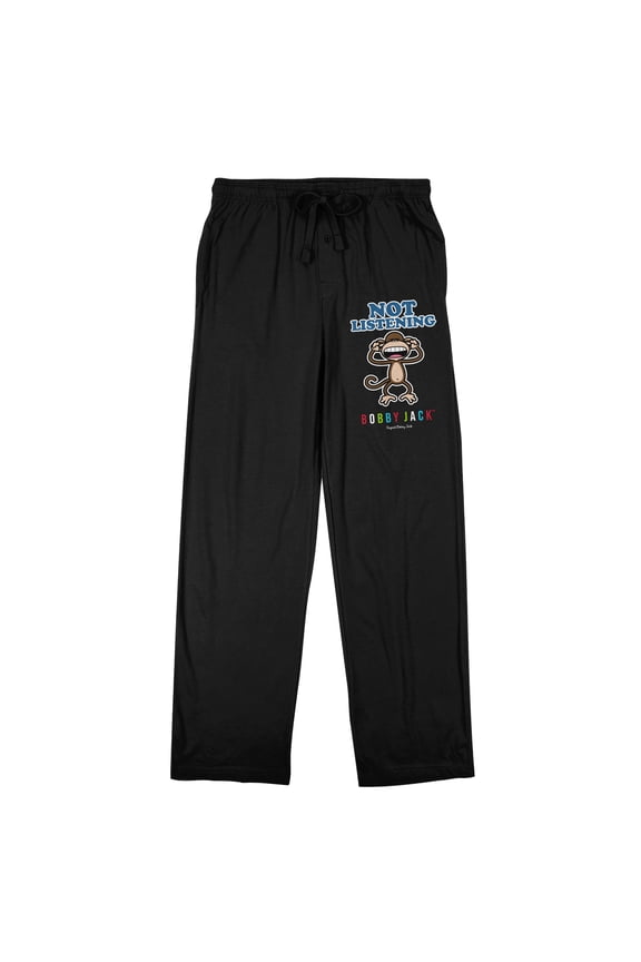 Bobby Jack "Not Listening" Men's Black Sleep Pajama Pants-Medium