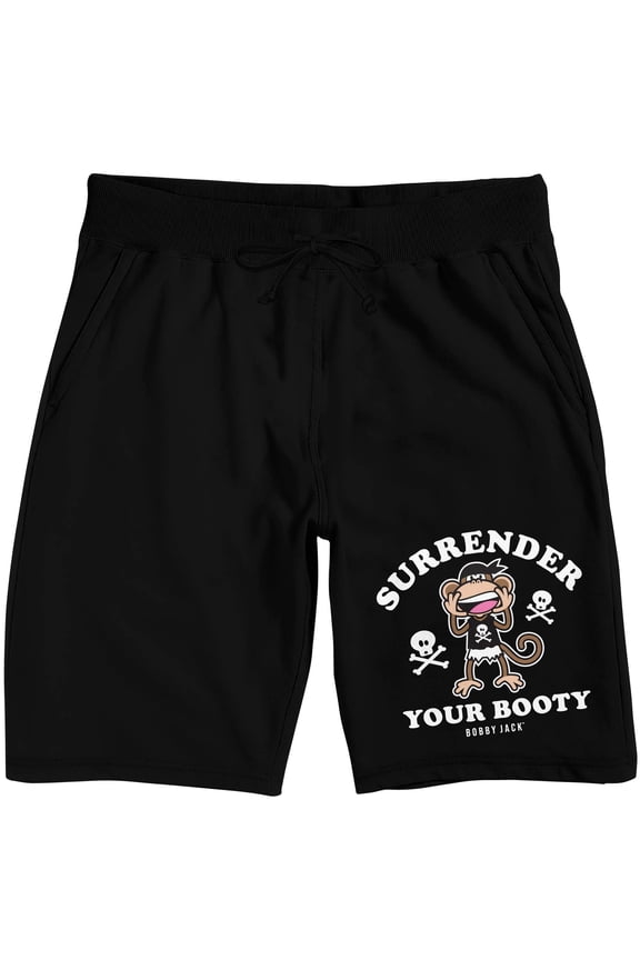 Bobby Jack Surrender Your Booty Men's Black Sleep Pajama Shorts-3XL