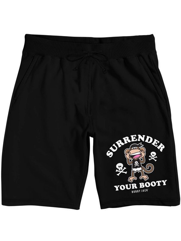 Bobby Jack Surrender Your Booty Men's Black Sleep Pajama Shorts-Small