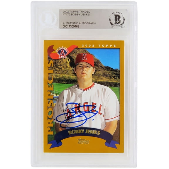 Bobby Jenks Signed 2002 Topps Traded Rookie Baseball Card #T172 - (Beckett Encapsulated)
