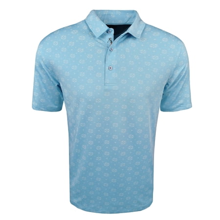 Bobby Jones Golf Performance Jersey Floral Print Polo Aquarius Size Extra Large Aquarius Extra Large
