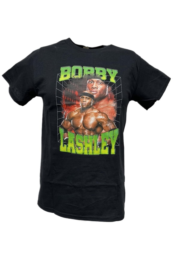Bobby Lashley Green Double Pose Mens Black T-shirt