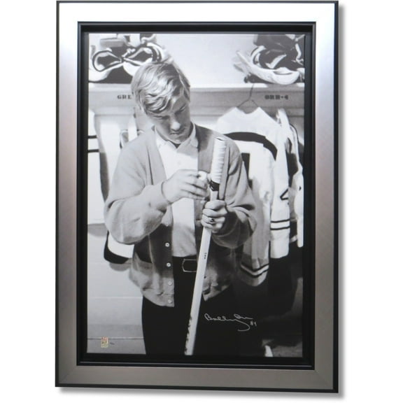 Bobby Orr Framed 31X43 Signed Autographed Canvas Taping the Stick #/44 WGA