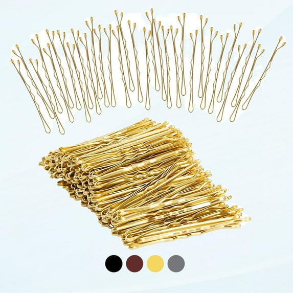 Bobby Pins 150 pcs, 5.5cm blonde Long Hair Grips with Transparent Storage Box, thicker and stronger pins for all hair types, hair pins for hair styling and make-up (BLONDE)