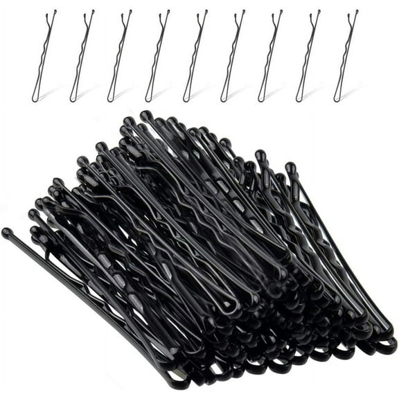 Bobby Pins Black, 120 Pcs Kirby Grips Hair Pins Hair Grips for Women Thick Hair with Box(Black, 5 cm/2 Inches)