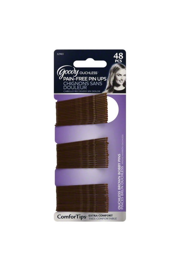 Ouchless Pain-free Pin Ups Brown Bobby Pins - 48 CT