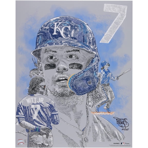 Bobby Witt Jr. Kansas City Royals 16" x 20" Photo Print - Signed by Artist Maz Adams - Limited Edition of 25 - Fanatics Authentic Certified