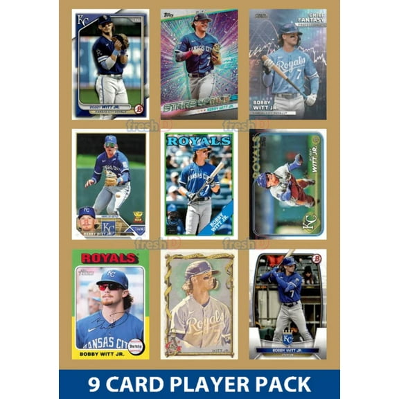 Bobby Witt Jr Kansas City Royals 9 Card Player Pack 2024 2023 Topps Bowman