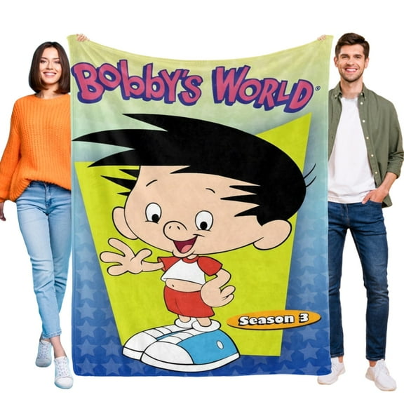 Bobby's World Blanket for Kids, Soft Warm Flannel Throw Blanket for Boys Girls, 30x40 Inch Small Blanket for Sofa Couch Gifts Home Decor