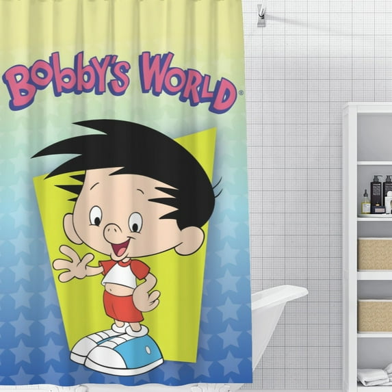 Bobby's World-theme Bathroom Shower Curtain Home Decor,Bath Curtains Durable Waterproof Bath Curtain , Adluts Girls Boys Bathroom Decor House Gifts 52x71inch(130cmX180cm)