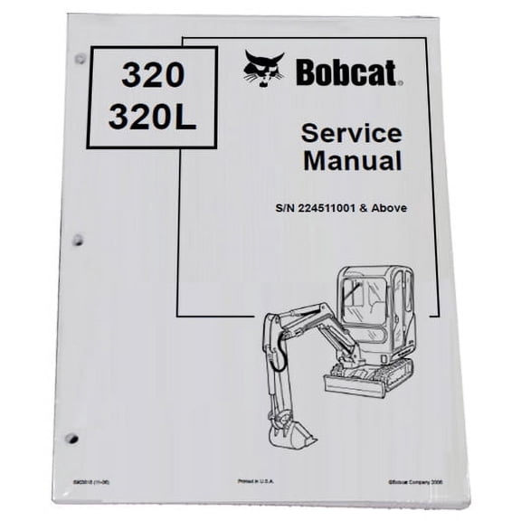 Bobcat 320, 320L Compact Excavator Workshop Repair  Service Manual - Part Number # 6903818