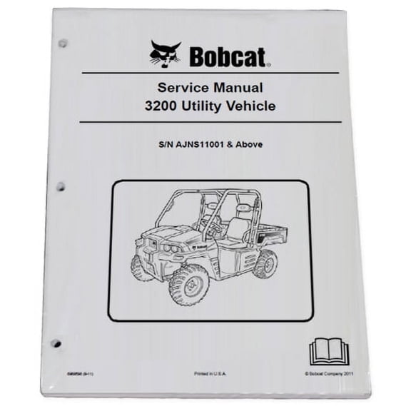 Bobcat 3200 Utility Vehicle Workshop Repair  Service Manual - Part Number # 6989598