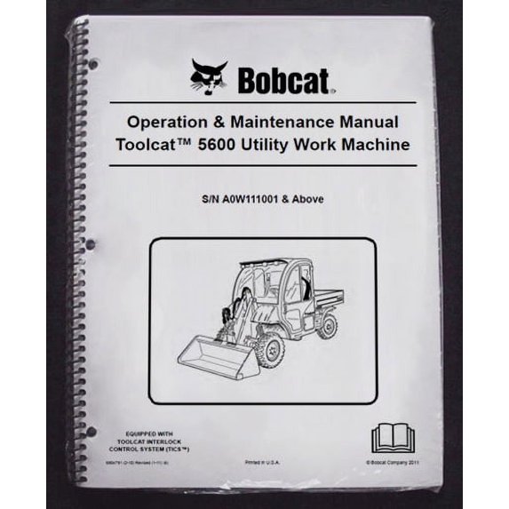Bobcat 5600 Utility Vehicles Operator's Owners Operation & Maintenance Manual - Part Number # 6904791