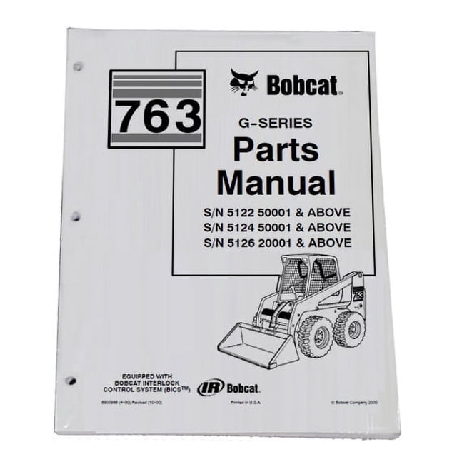 Bobcat 763 Skid Steer Parts Catalog Part Number 6900986