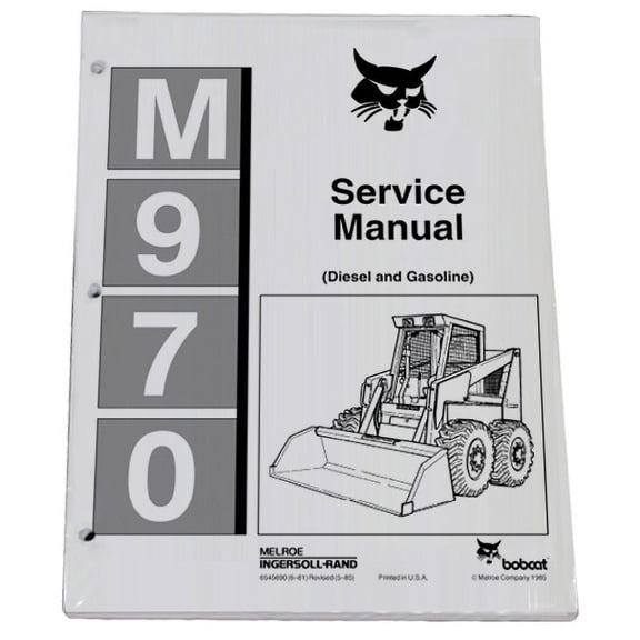 Bobcat 970 Skid Steer Workshop Repair  Service Manual - Part Number # 6545690