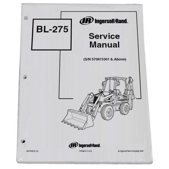 Bobcat BL275 Loader Backhoe Workshop Repair  Service Manual - Part Number # 6901968