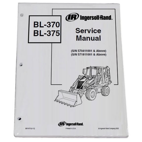 Bobcat BL370 BL375 Loader Backhoe Workshop Repair  Service Manual - Part Number # 6901973