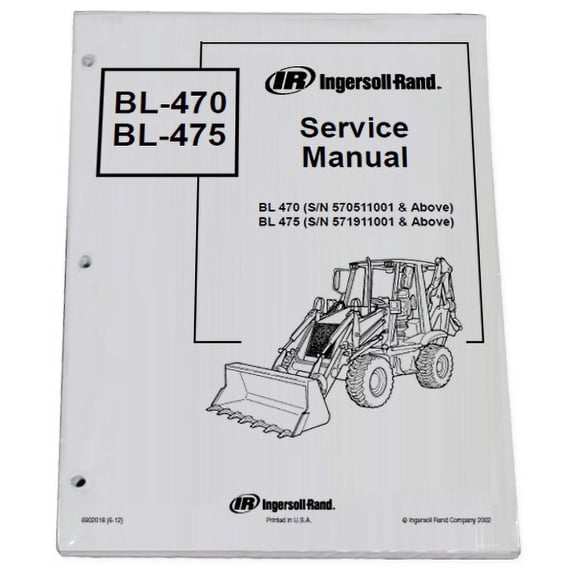 Bobcat BL470 BL475 Loader Backhoe Workshop Repair  Service Manual - Part Number # 6902018