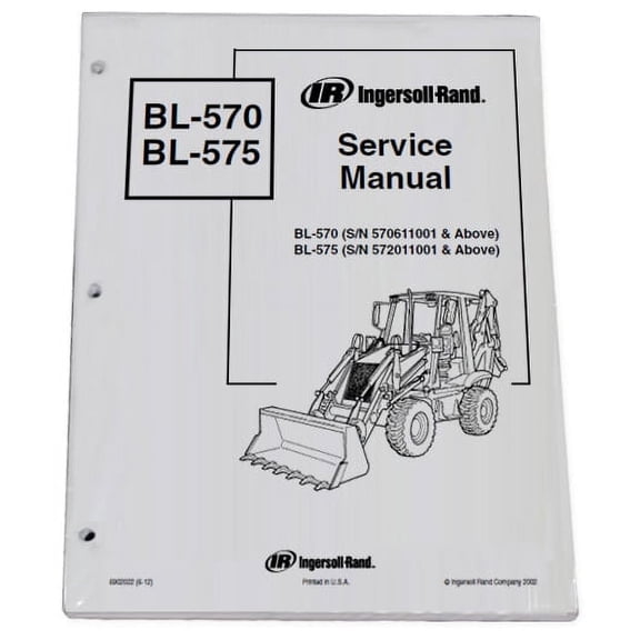 Bobcat BL570 BL575 Loader Backhoe Workshop Repair  Service Manual - Part Number # 6902022