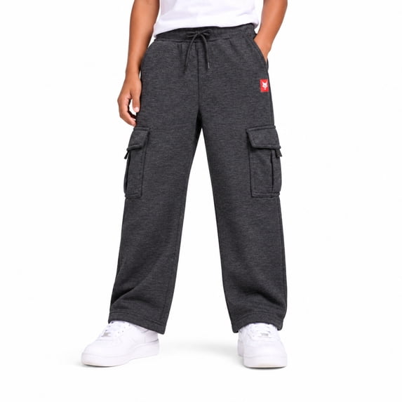 Bobcat Boys Cargo Jogger Pants Cozy Fleece Baggy Fit with Pockets, Sizes 8-18