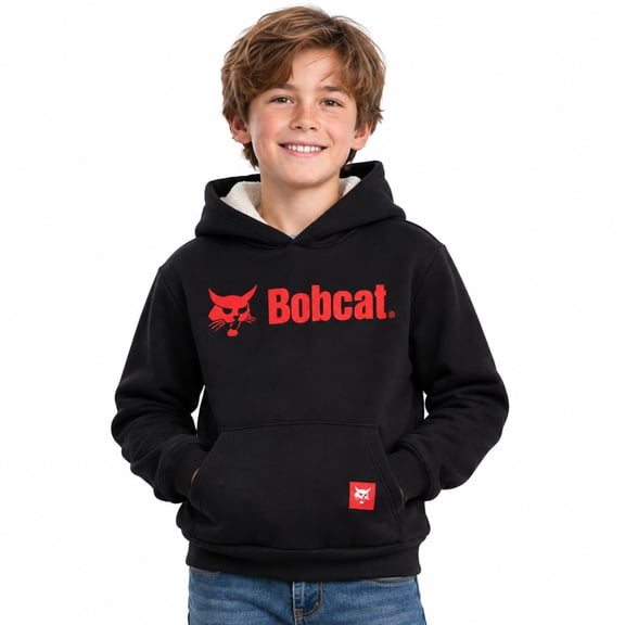 Bobcat Boys Fleece Hoodie Pullover Sherpa Lined Hooded Sweatshirt with Pocket Sizes 8-18