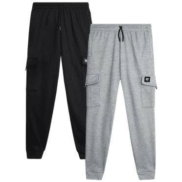 Bobcat Boys' Jogger Pants - 2 Pack Soft Fleece Pull On Athletic Cargo Joggers for Boys (8-18)