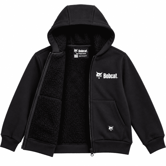 Bobcat Boys Zip Up Hoodie Soft Fleece Full Sherpa Hooded Sweatshirt, Sizes 8-18