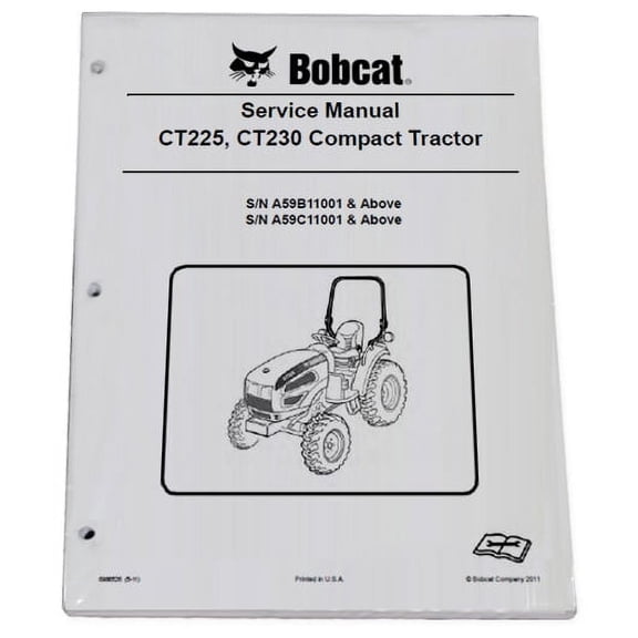 Bobcat CT225 CT230 Compact Tractor Workshop Repair  Service Manual - Part Number # 6986526